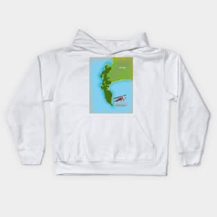 Table Mountain National Park South Africa map Kids Hoodie